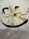 CC Crystal Emblem Scrunchie — Cream