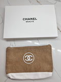 White Raffia Pouch