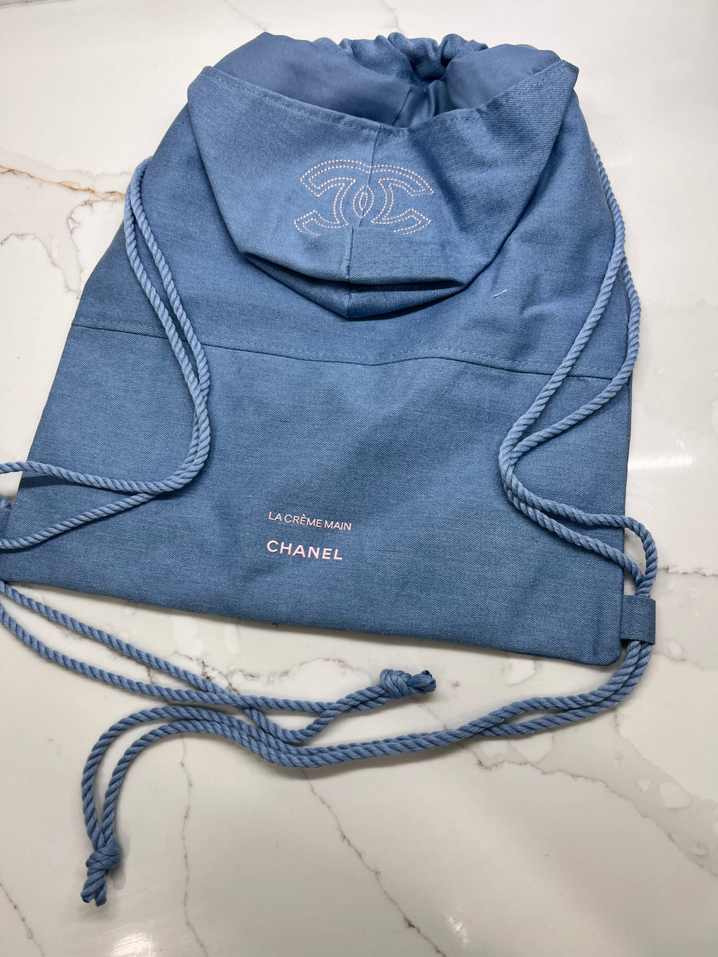 CC Denim Drawstring Backpack