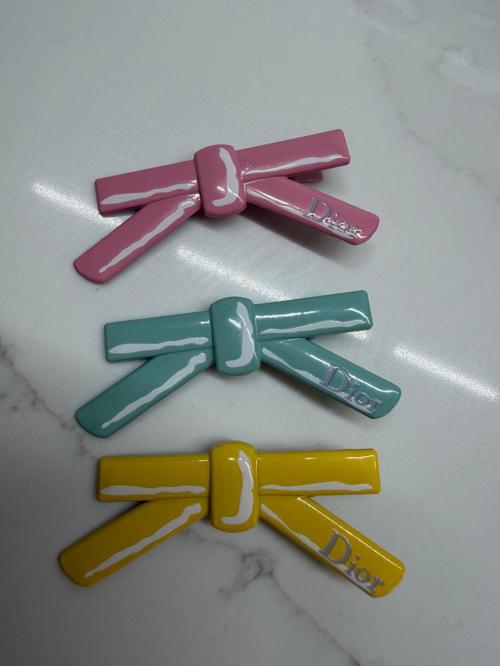 CD Bow Hair Clips- Set of 3