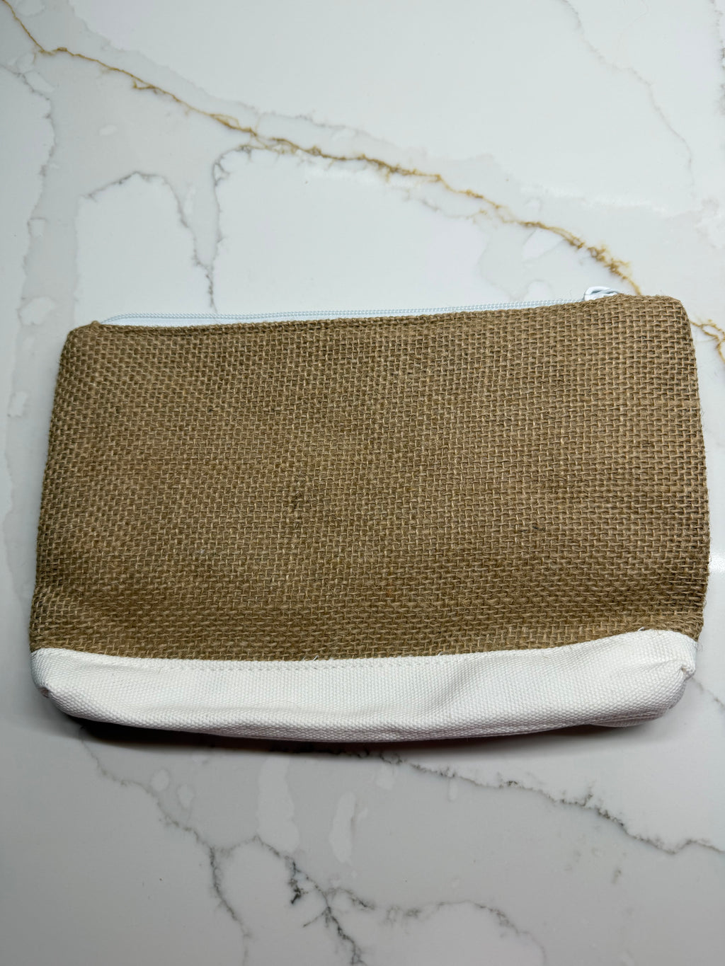 White Raffia Pouch
