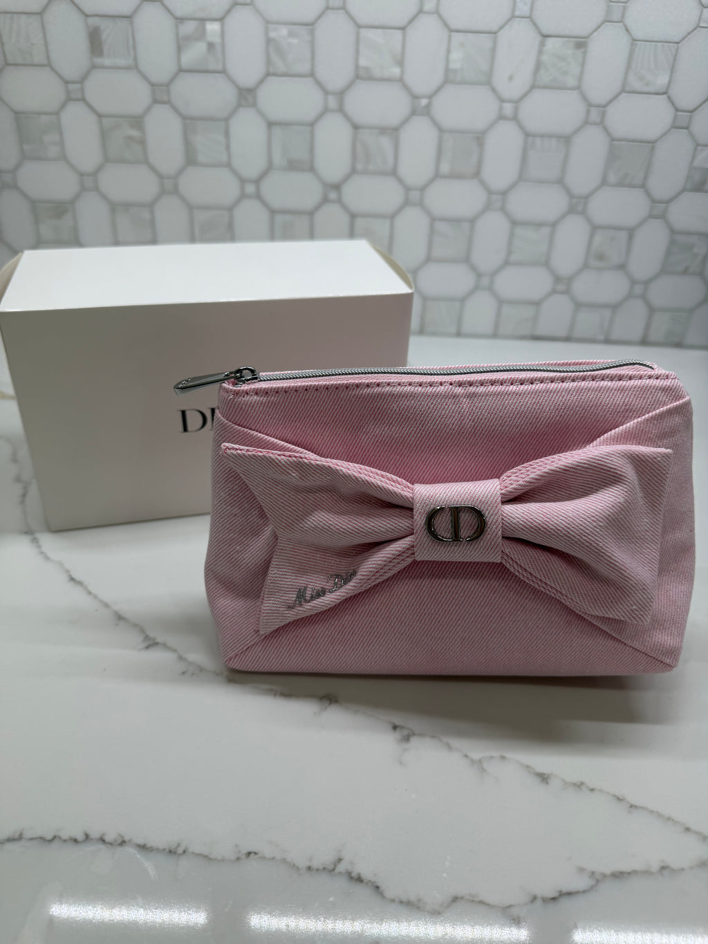 CD Pink Denim Pouch