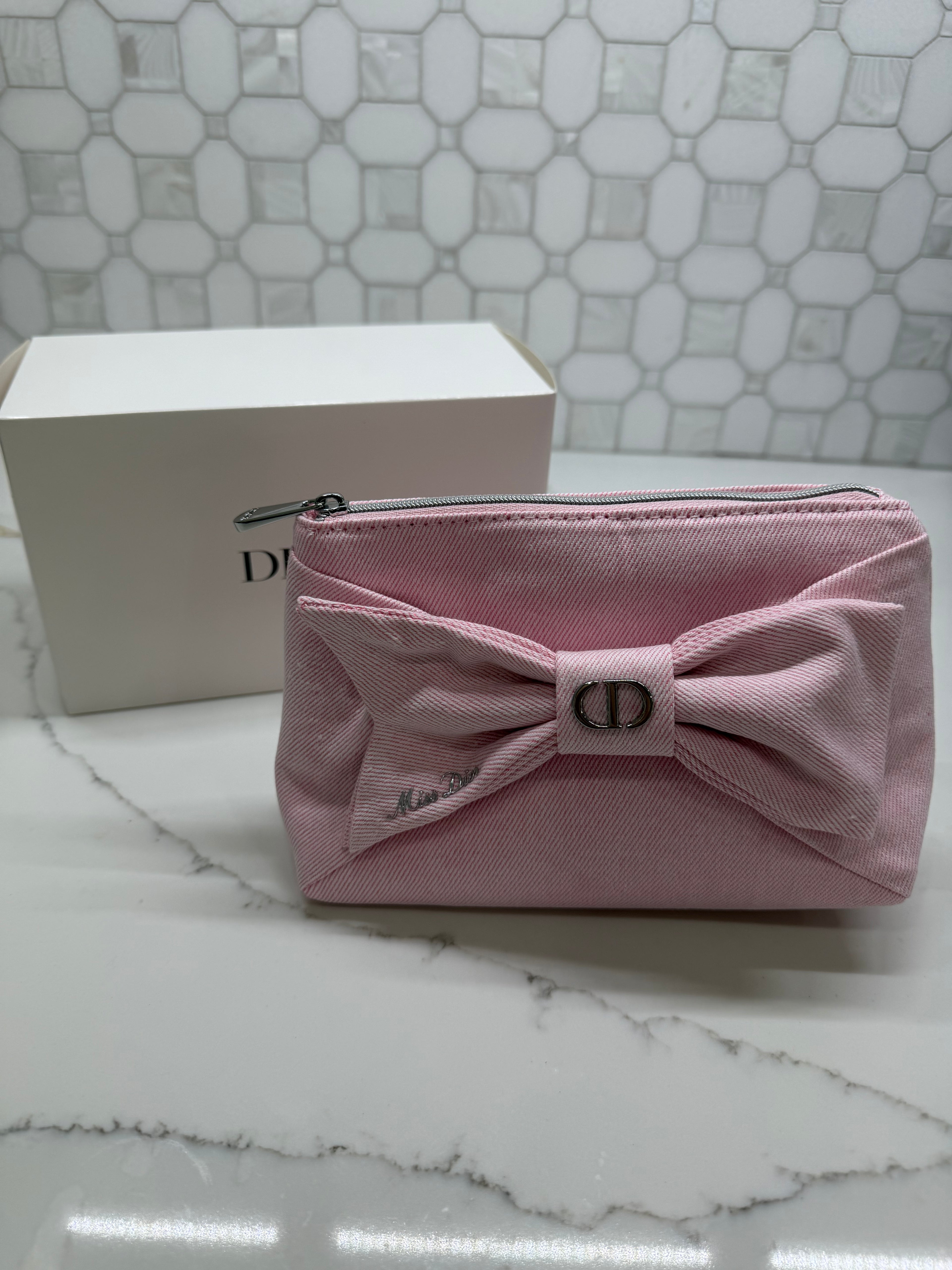 CD Pink Denim Pouch