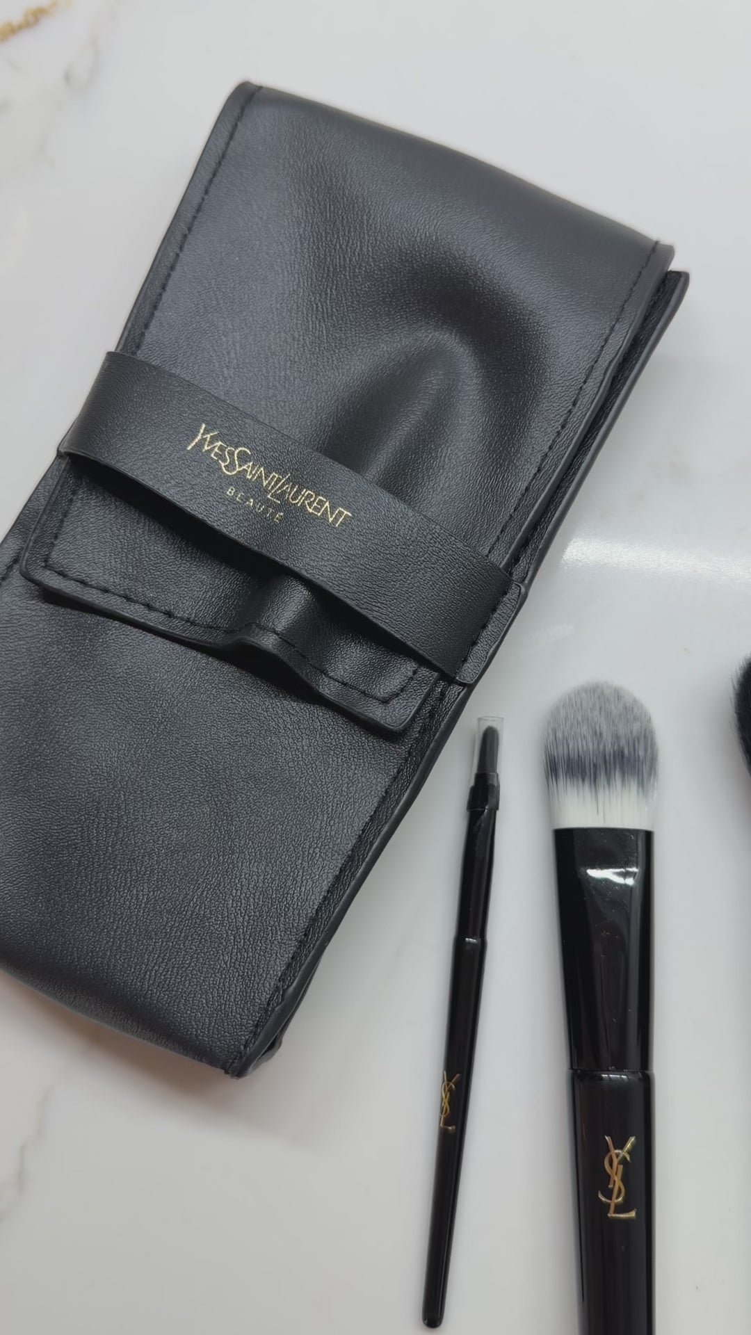 YSL 3-Piece Mini Makeup Brush Set with Case