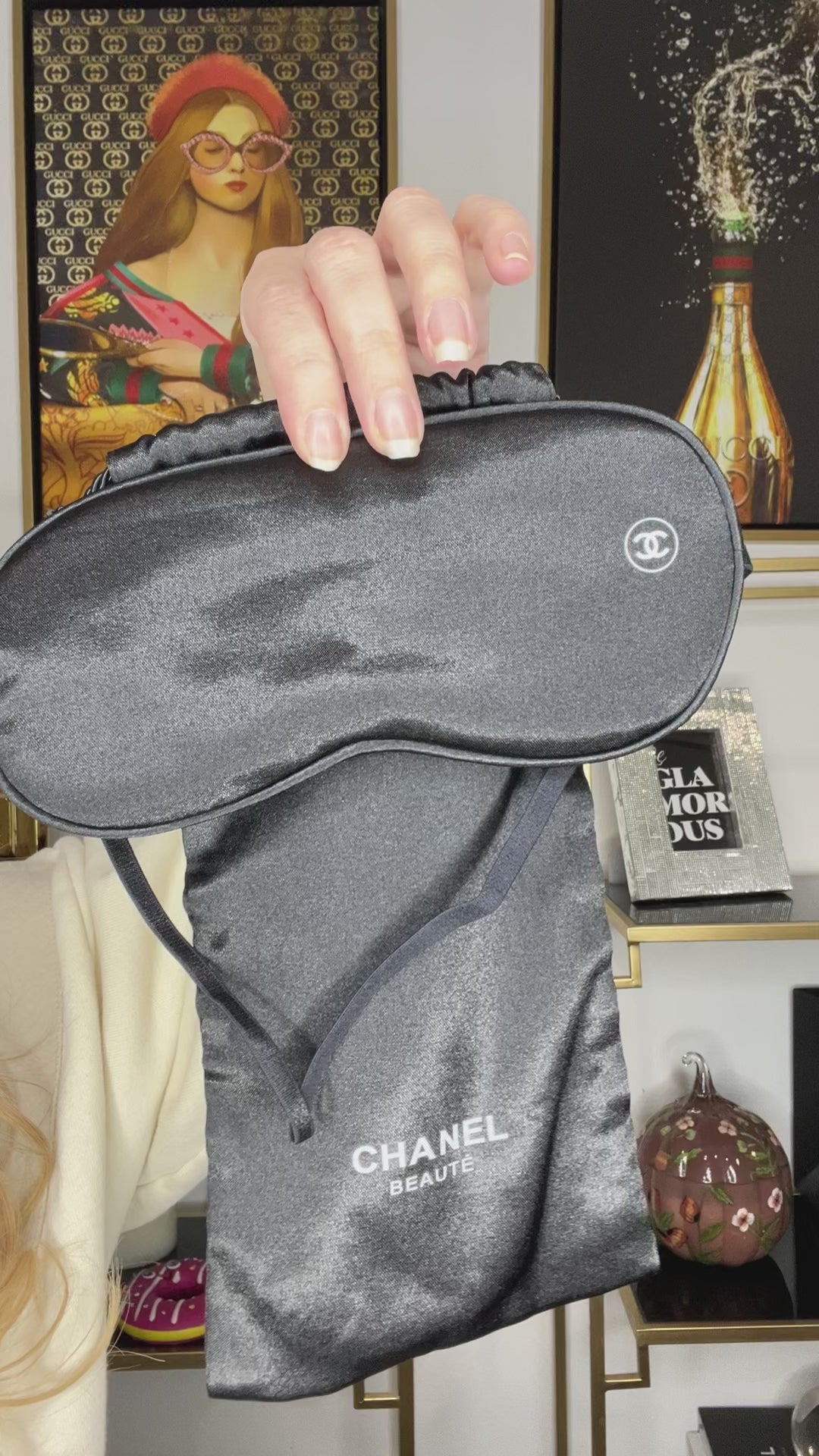 CC Sleeping Mask & Pouch Set — Black