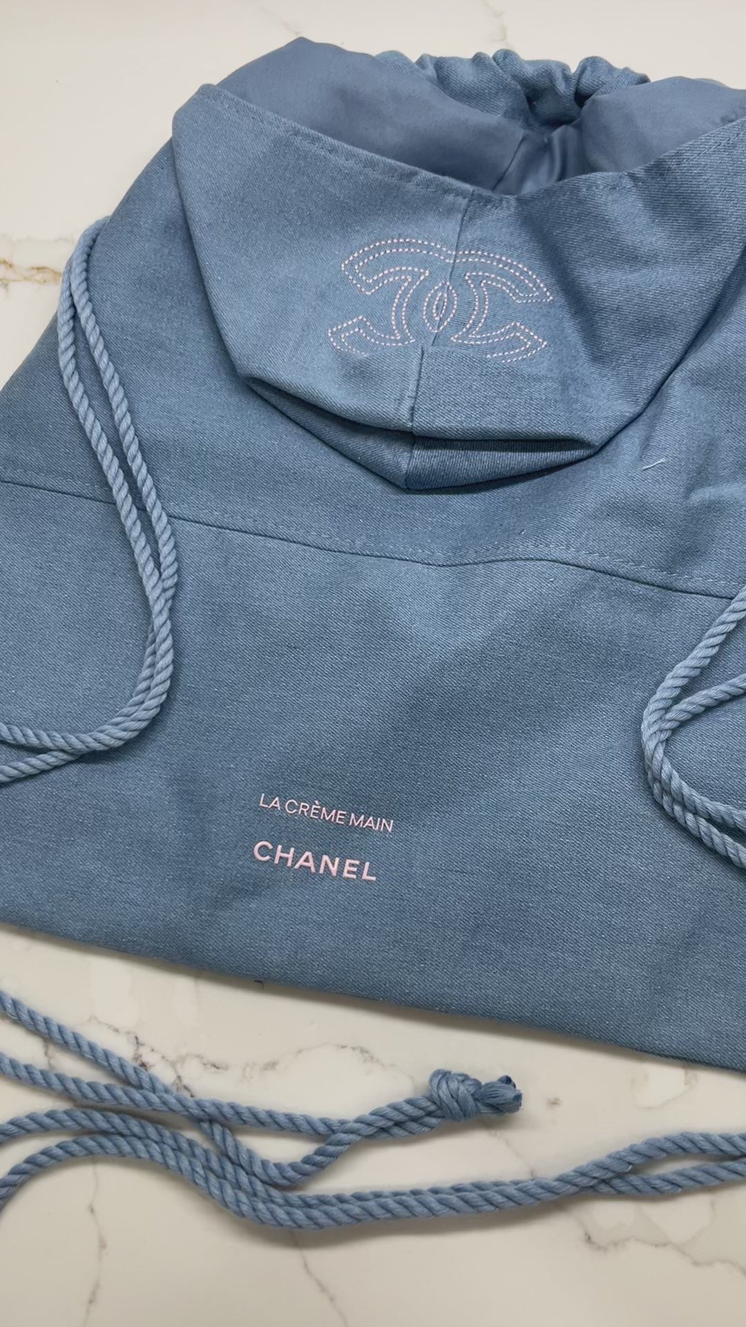 CC Denim Drawstring Backpack